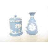 Wedgwood jasperware, bud vase & tobacco pot