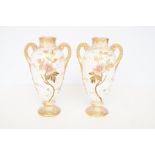 Pair of Austrian hand painted vases Height 23 cm