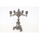 Early 20th century bronze 5 branch Gothic candle s