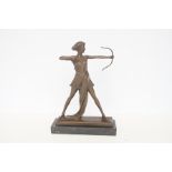 Bronze Diana figurine signed Height 36 cm