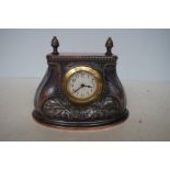 Silver on copper art nouveau mantle clock
