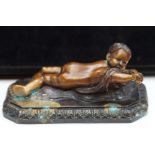 Cold painted bronze figure of a baby- Della Robbia