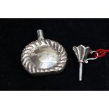 Miniature silver flask stamped 925 together with a