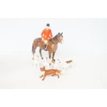 Beswick Huntsman, 4 hounds & fox