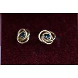 9ct Gold & sapphire earrings
