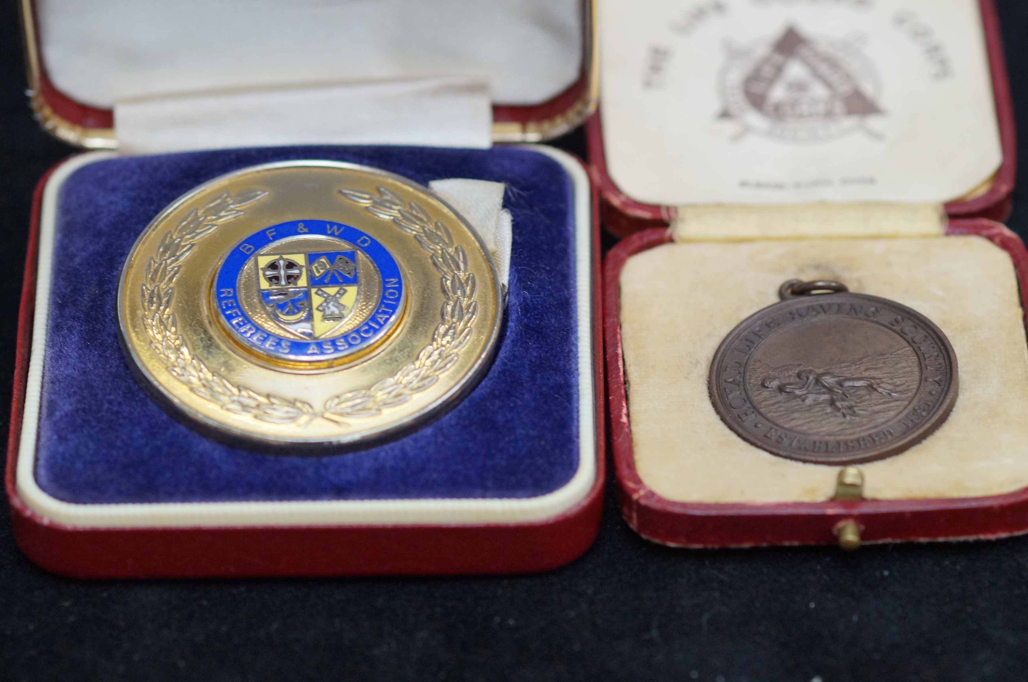 BF & WD Referee association medal together with a