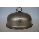 Silver plate cloche with embossed emblem