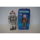 Tinplate boxed walking spaceman