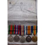 WWI x2 WWII x3 medals Australian imperial face med