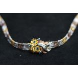 Indian silver & yellow Tri-colour sapphire bracele