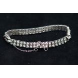 Art deco silver stone bracelet