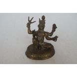 Brass oriental Hindu god Height 9 cm