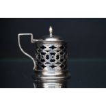 Sterling silver antique mustard pot, Hallmarked Ch