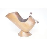 Copper coal scuttle with ceramic handle