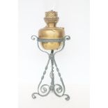 Arts & crafts style oil lamp Height without chimne
