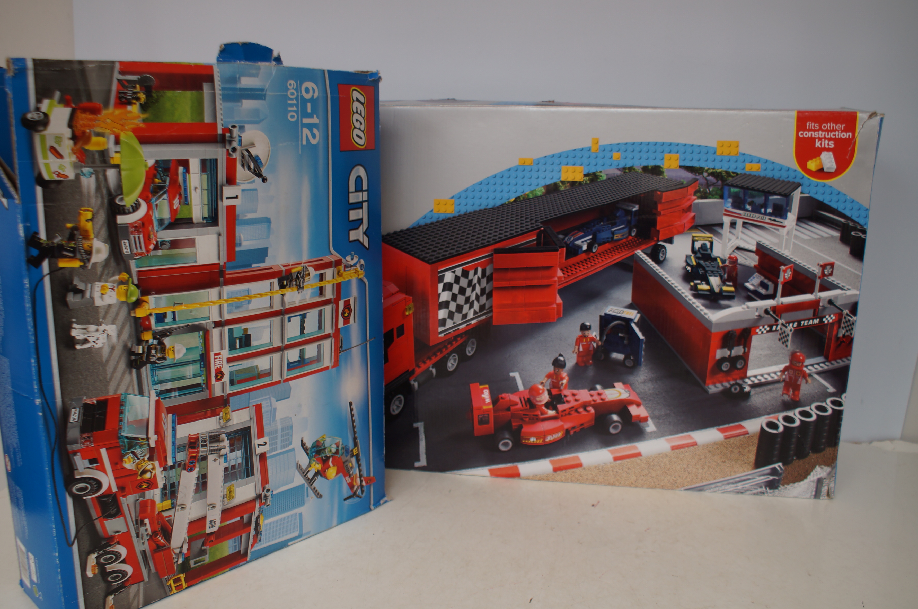 Wilko Blox race car transporter set together with