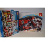 Wilko Blox race car transporter set together with