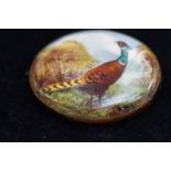 Early 20th century hand painted brooch signed with