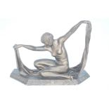 Art deco nude figure signed, Toes A/F 39 x 54 cm