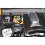 Box of electricals, flasks & others