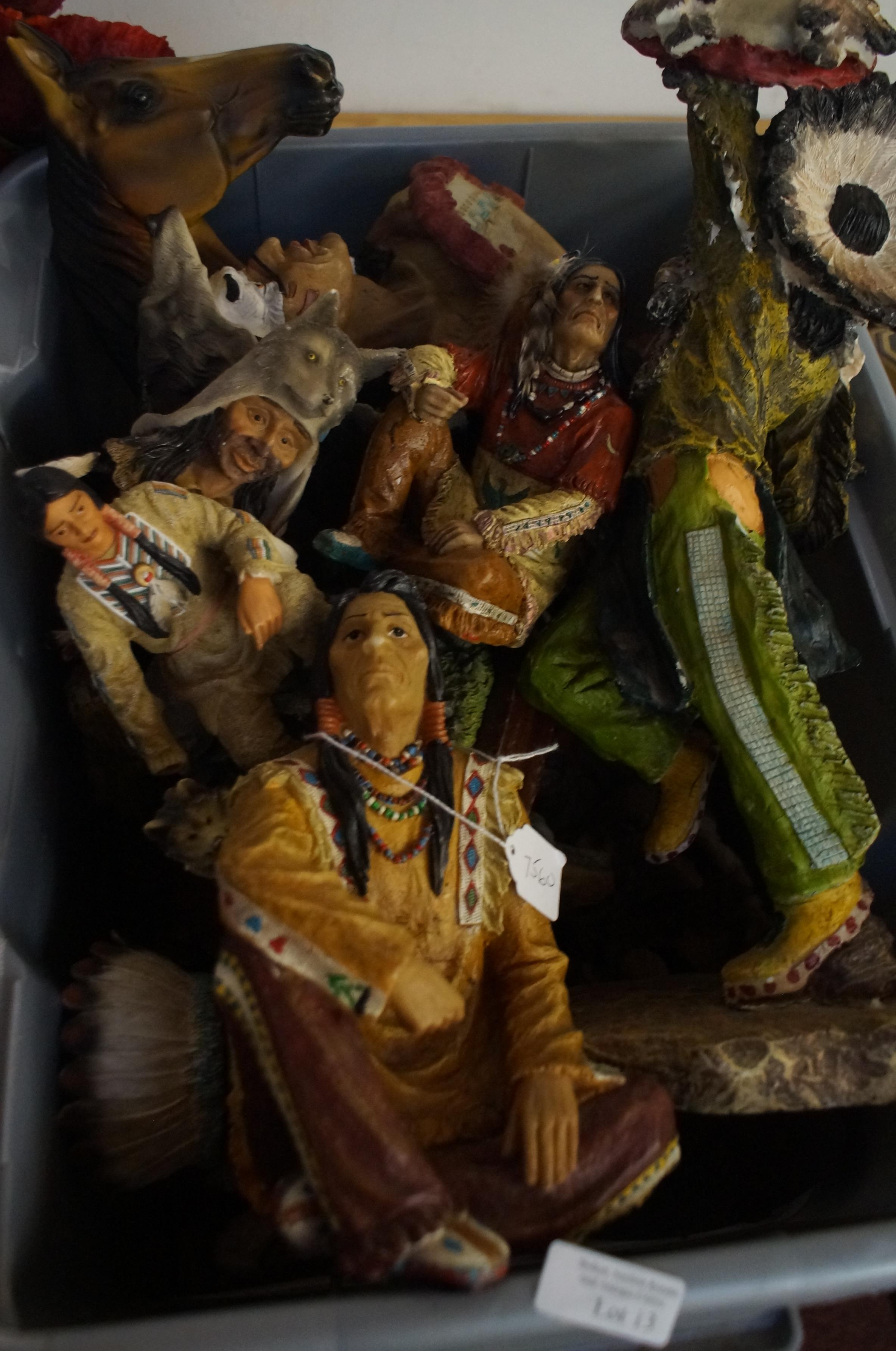 Large box of resin native Indians