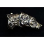 Silver dogs head vesta case, Marker E.G