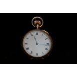 9ct Gold cased Waltham fob watch with vacant carto