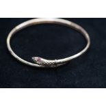 9ct Gold ruby eyes snake bracelet Weight 8.5g
