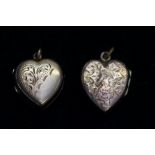 2x 9ct Gold heart photo pendants