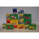 8 Vanguards boxed vehicles, (5 Morris minor)