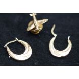 Pair of 9ct Gold earrings together with a spitfire