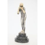 Art deco figure signed, fingers A/F Height 27 cm