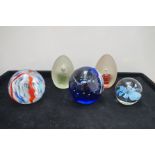 Collection of 5 paperweights