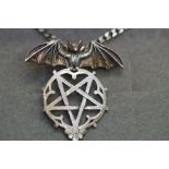 Silver bat Gothic necklace