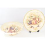 Anysley 'Orchard gold' plate & fruit bowl Diameter