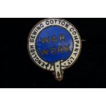 English sewing cotton company war work enamel badg