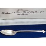 Silver case spoon prince of Wales