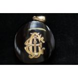 Black morning pendant with gold mount