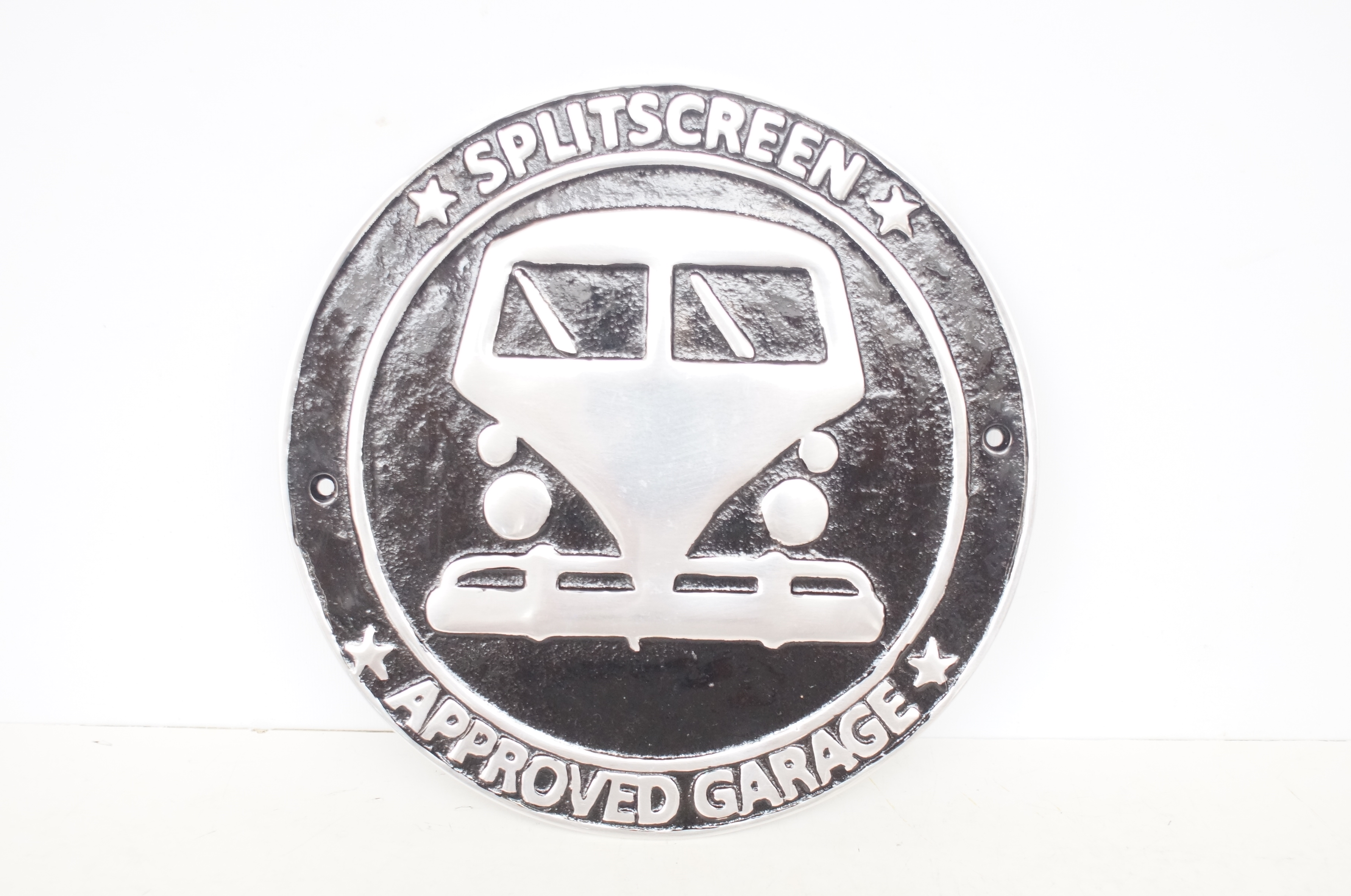 Chrome splitscreen plaque Diameter 24 cm