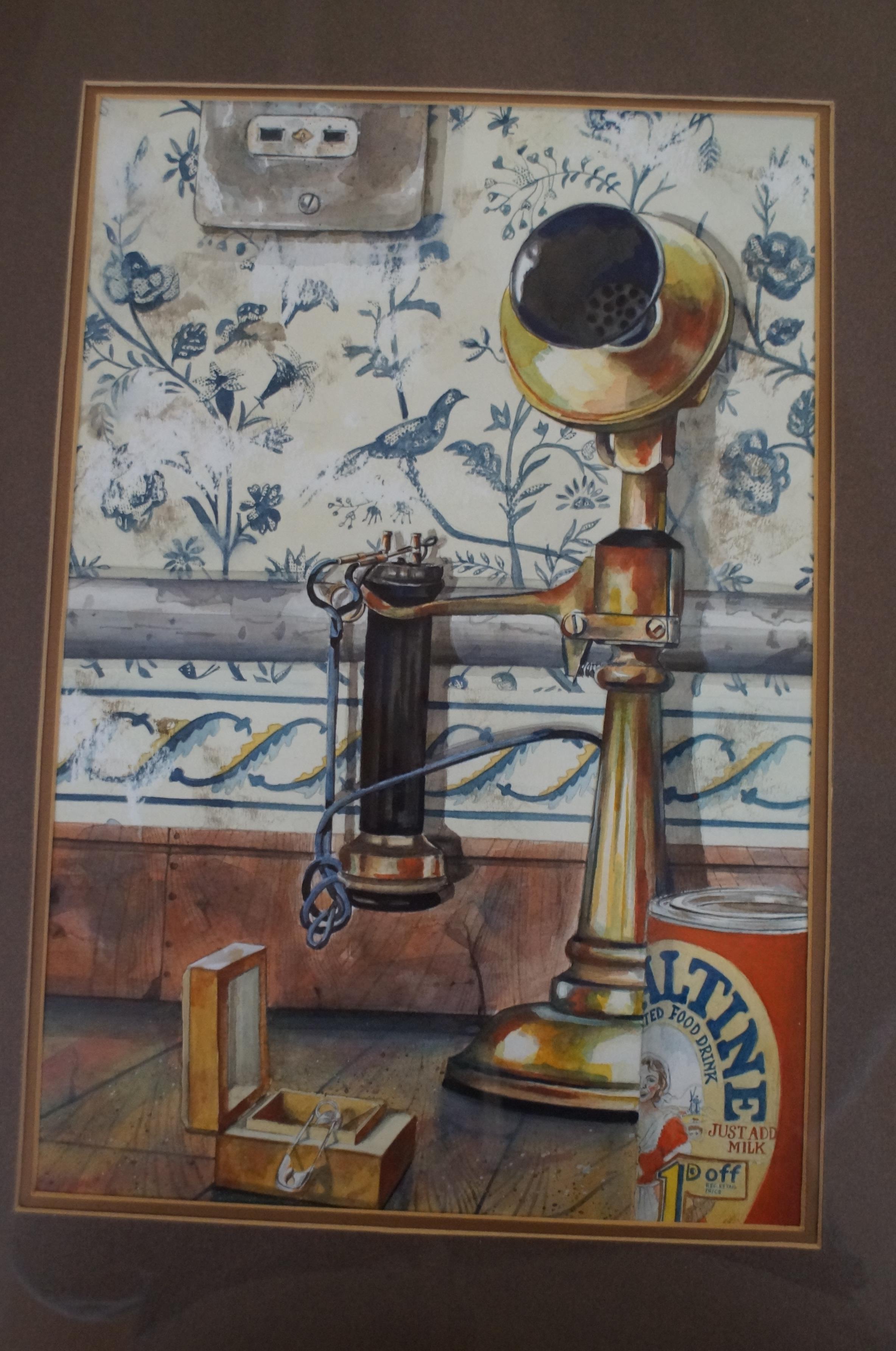 Calls from the past watercolour by Ruth Clayton 19