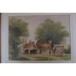 Cottage scene water colour signed James