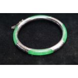 Silver & jade bangle