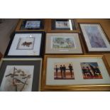Collection of mixed prints/painting to include Vet