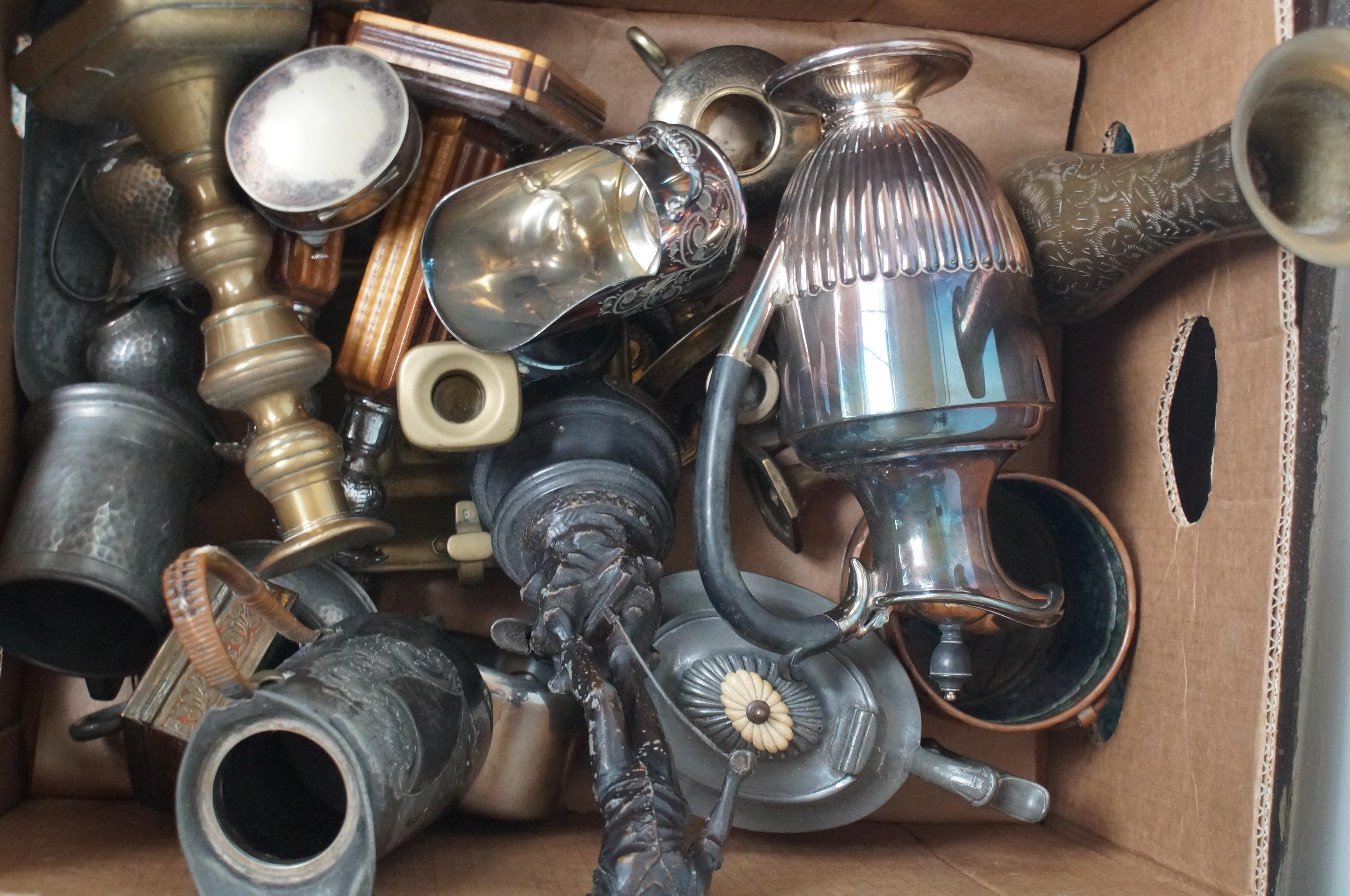 Box of unsorted metal ware