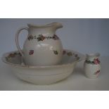 Victorian jug, wash basin & toothbrush holder (Sta