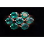 9ct Yellow gold emerald chunky cluster Size Q Weig