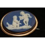 Large Jasperware Victorian brooch