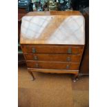 Walnut 3 drawer bureau