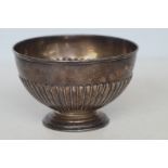 Silver ribbed bowl Diameter 15 cm Height 10 cm