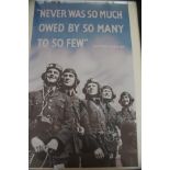 WWII framed poster- 'Churchill quote'